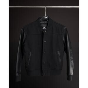 XRAY Boy's Wool Varsity Bomber Jacket w/ Grainey Sleeves XL